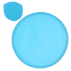 Fling Thing Folding Flyer: Foldable blue frisbee with matching pouch.