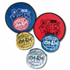 Colorful Caution! Slime Thing Inside! packs, 2 blue, 2 red, 1 yellow - a real Fling Thing Folding Flyer!.