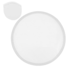Two white round diffusers, like a serene Fling Thing Flyer, come in varied sizes.