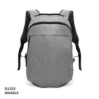 A gray backpack with black straps, labeled “G2333 MARBLE” in the lower left corner.