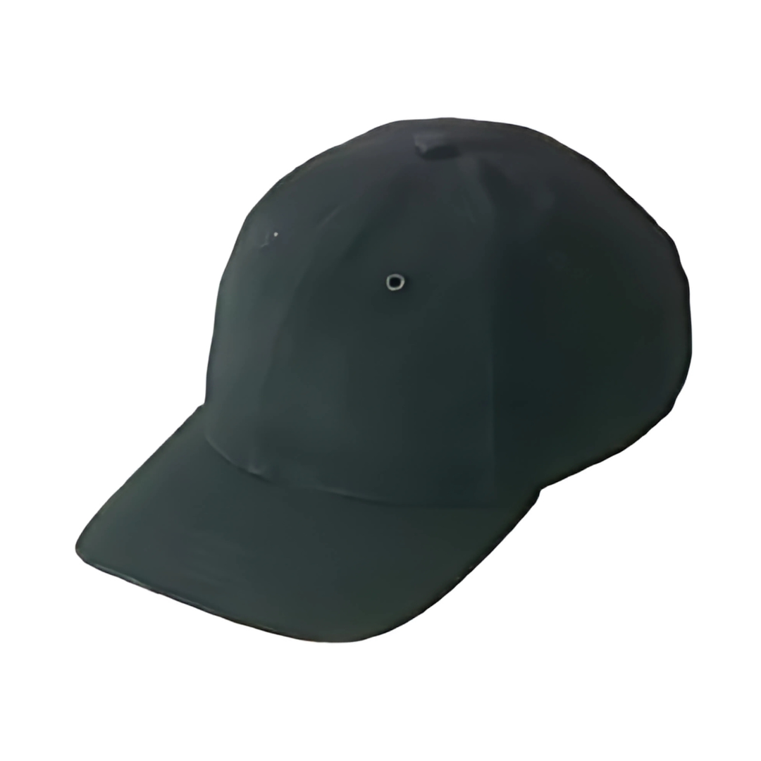 The Heavy Twill Cap is a durable black baseball cap with a curved brim and ventilation eyelets, shown on a white background.