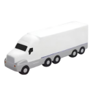 The Jumbo Stress Large Truck is a 16cm long illustration of a large, white semi-truck featuring a streamlined cabin and cargo trailer. Its minimalist design showcases four visible wheels against a plain white backdrop.
