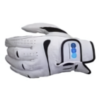 The Kangaroo Leather Golf Glove is a sleek, high-tech accessory featuring a black and white design with a blue button array on the back, ideal for expertly controlling electronic devices.