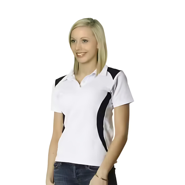 Ladies TrueDry contrast custom branded polo short sleeve
