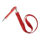 Lanyard Pen: Red pen with matching lanyard and metal clip.