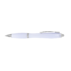 Our Best Seller Memo Pen, white ballpoint with silver accents, on white.