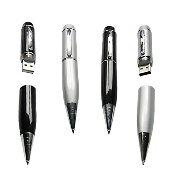 Pen USB 1: silver pens with detachable flash drives.