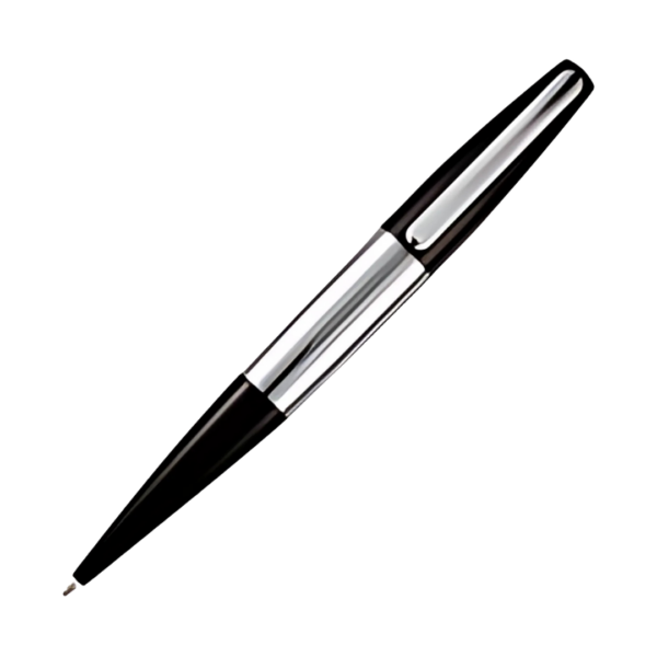 Pen USB 6 in black and silver, sleek design, positioned diagonally.