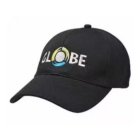 Dobby Fitted Cap in black with GLOBE and a vibrant front logo.