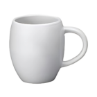 The Printed Barrel SHAPE MUGS feature a plain white ceramic design with a smooth handle, shown slightly tilted to the left against a white background.