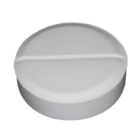 A close-up of the Printed Stress Toy Tablet, a single round white tablet with a scored line, on a plain white background.