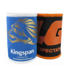 Two Promotional Stubby Holders with branding and logos displayed.