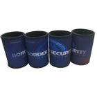 Blue Promotional Stubby Holders with company logo
