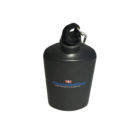 Safari Aluminium Water Bottle in black with carabiner clip, ideal for safari adventures.