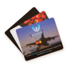Three Promotional Slim Large Deluxe mouse pads with customised text and images