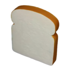 The Stress Ball Bread Slice is a large, soft cushion resembling a bread slice with a golden-brown crust and a fluffy white interior. Perfect for stress relief, it stands upright against a plain white background, inviting relaxation.