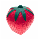 The Stress Shaped Strawberry is a large inflatable toy with a glossy red body and green leaves. Its surface mimics real strawberry seeds and shape, reflecting light while offering stress relief through its tactile design.