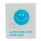 Tile Slide Puzzle Game with a blue smiley face and the phrase LAUGH AND HAVE SOME FUN!.