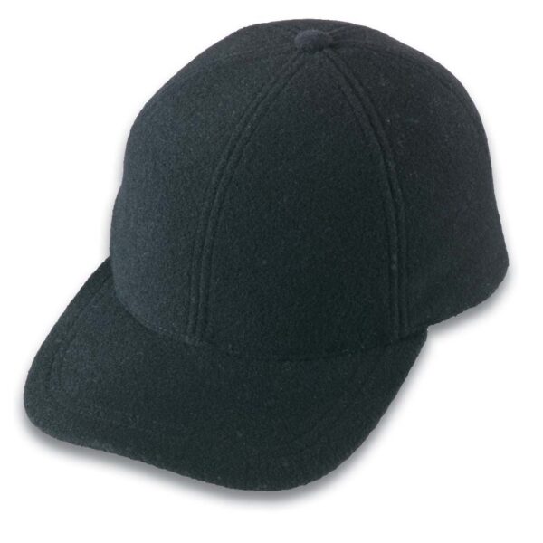 Plush melton wool fleece 6-panel cap w/preformed peak self fabr