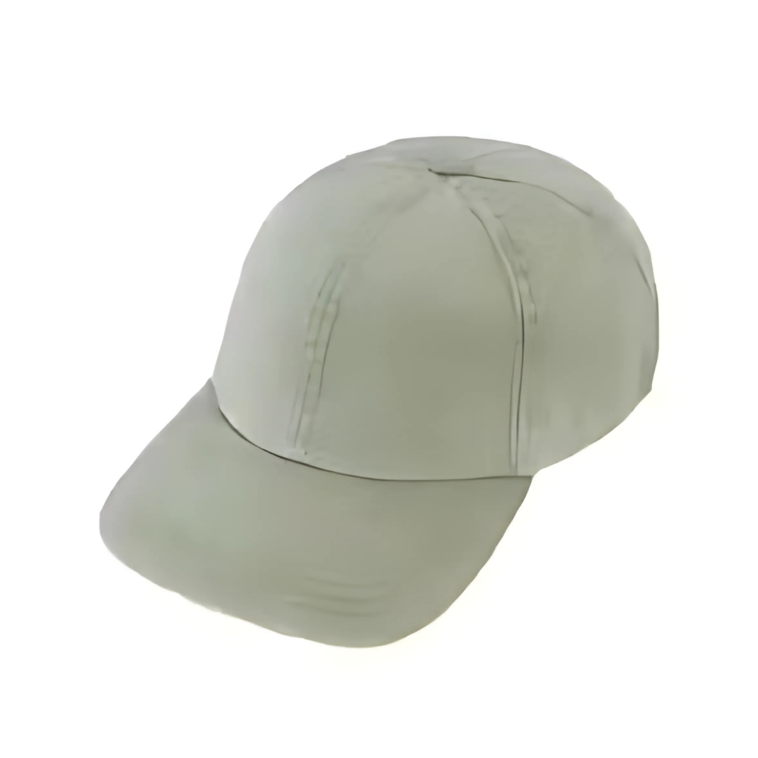 A youth-sized, light gray baseball cap with a curved brim and six-panel design, displayed on a white background.