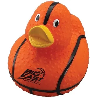 Basketball Duckies: an orange duck with BIG EAST logo, great for sports fans.