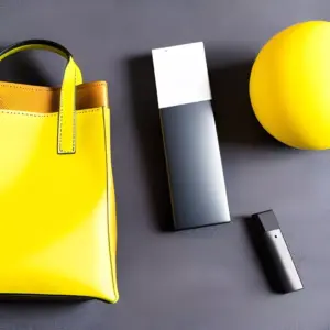 yellow_tote_bag_pen_stress_ball_and_USB_stick_on_the_table