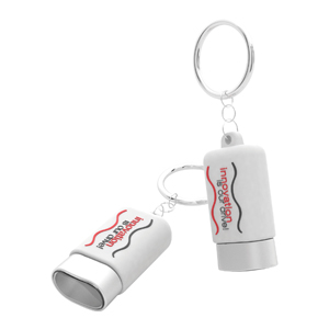 Rubbber Logo Printed Torch Keyring