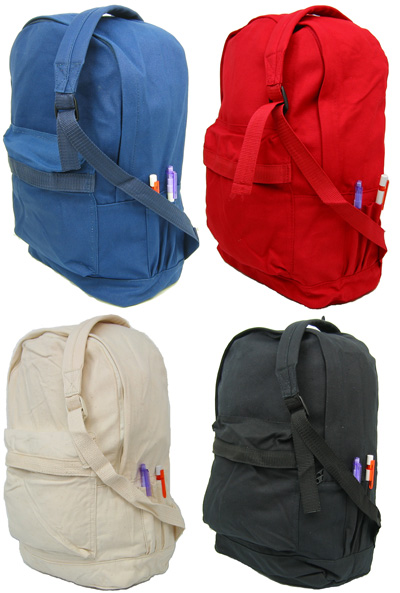 Custom Blue Canvas Backpack