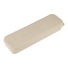 Rectangular beige case with rounded corners and a hinged lid, shown on a white background.