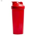 A solid red plastic shaker bottle with a flip-top lid.