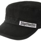 Black cap with Jägermeister patch in white and black gothic letters on the front.