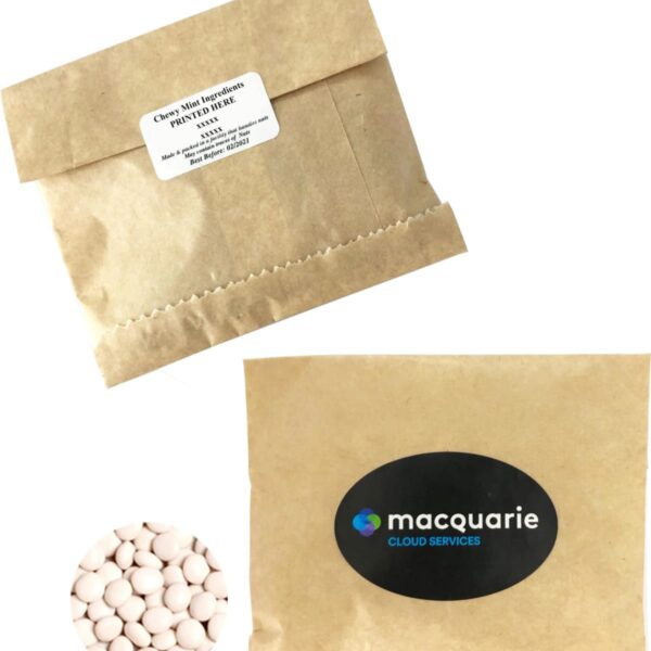Logo Branded Paper Bags of Mints 50g
