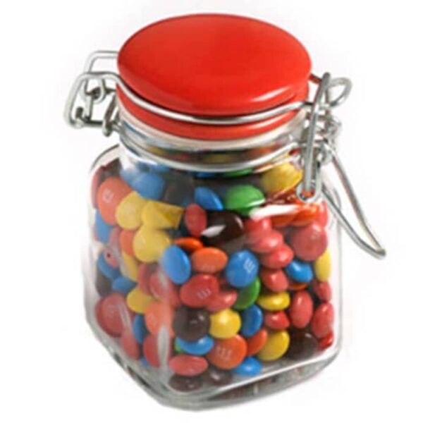 M&M Lollies in Glass Jar
