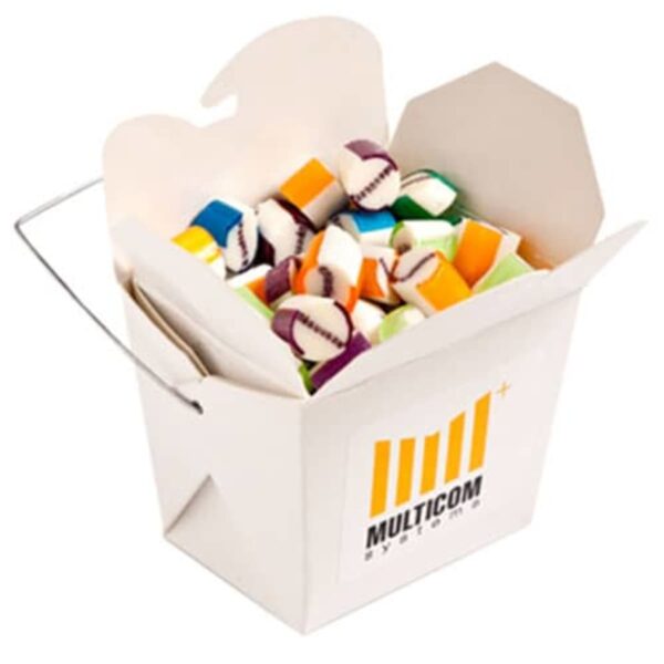 White Noodle Box with Rock Candy