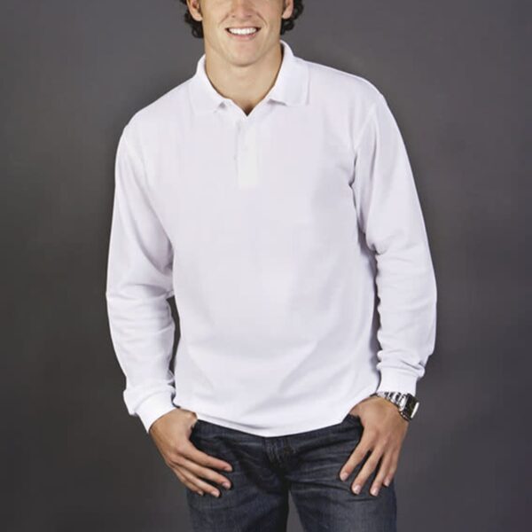 Fine Pique Poly-Cotton Polo Long-Sleeve