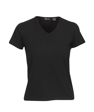 V-Neck Cotton Lycra Tee Ladies