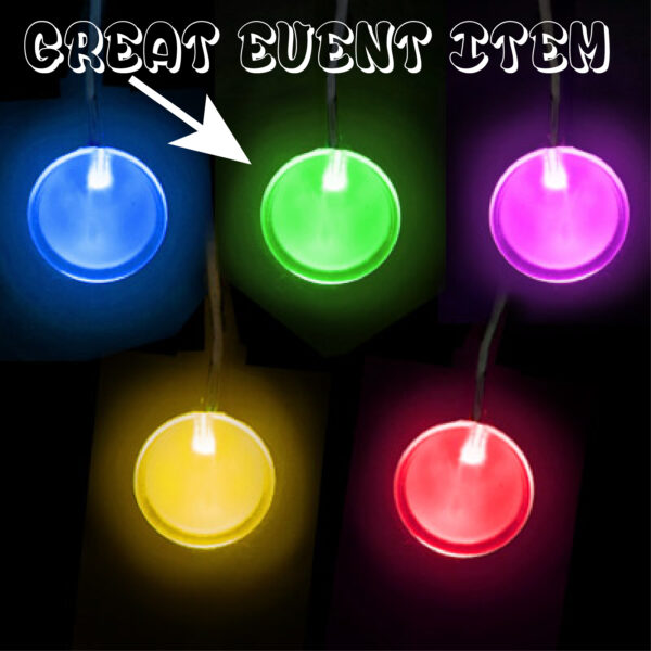 Flashing Light Up Circle Custom Necklace Badge