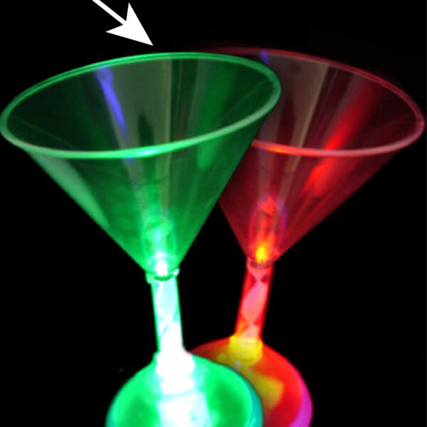 Light Up Flashing Branded Martini Glass