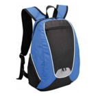 Custom Student Backpack: Blue/black with white accents, perfect for any student.