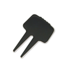 The Logo Emblazoned Metal Pitch Repairer is a sleek, black metal tool with a rectangular top and rounded edges, offering perfect usability. Its elegant two-pronged design contrasts beautifully with its white background, making it ideal for subtly yet strikingly displaying company logos.