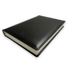 A5 Leather Look Diary in black, closed, on white background.