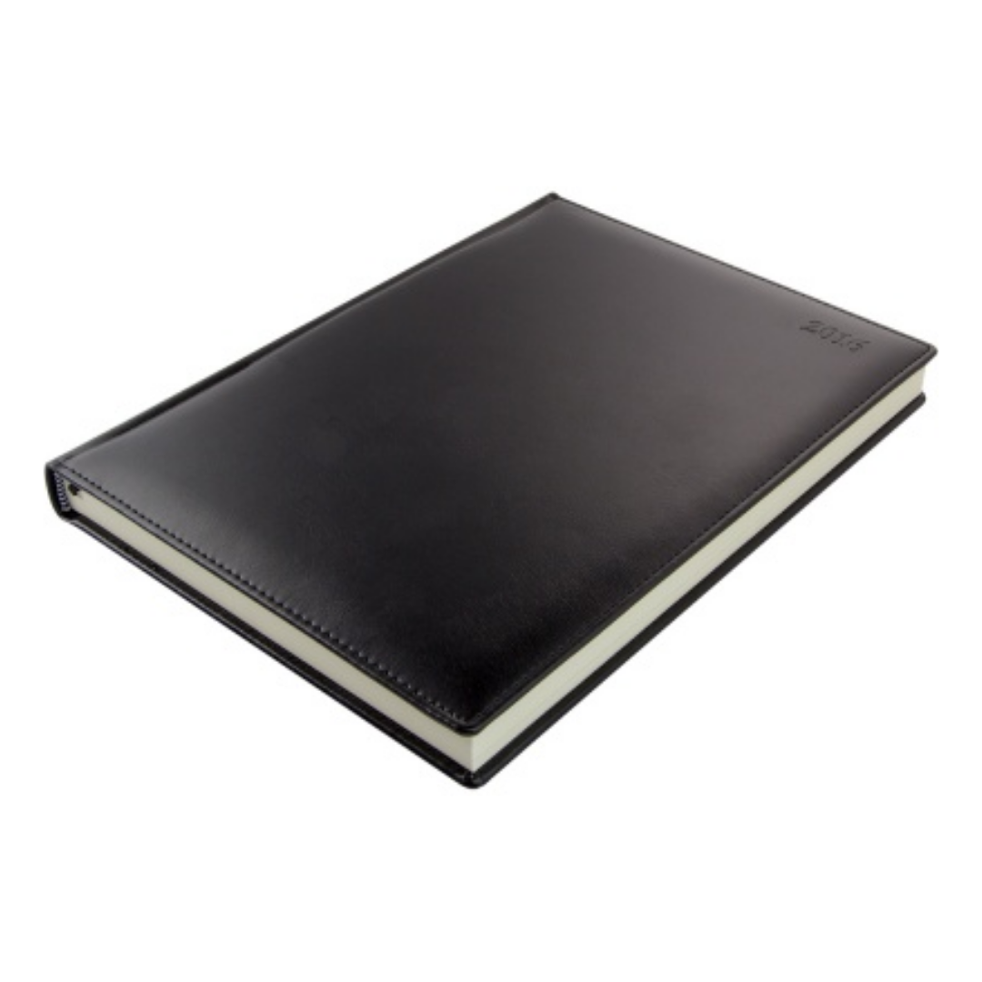 Cumberland Fast Printed Custom Diary hardcover, 2023 embossed, closed and angled view.