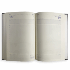 Open Custom Decorated A5 Diary to lined July 18-19 pages with space for notes and priorities.