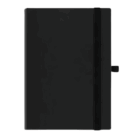 Closed black Economical Alexander A5 Notebooks Ripley with elastic band and right pen loop.