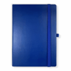 Fast Customised Notebooks in A5, blue with elastic band & pen loop, ready for fast delivery.