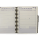 Halifax Premium Yearly Diary open to Monday, April 4, 2022, with time slots shown.
