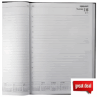 Open Lumina A4 Personalised Diary to Feb 18; great deal label in bottom right corner.