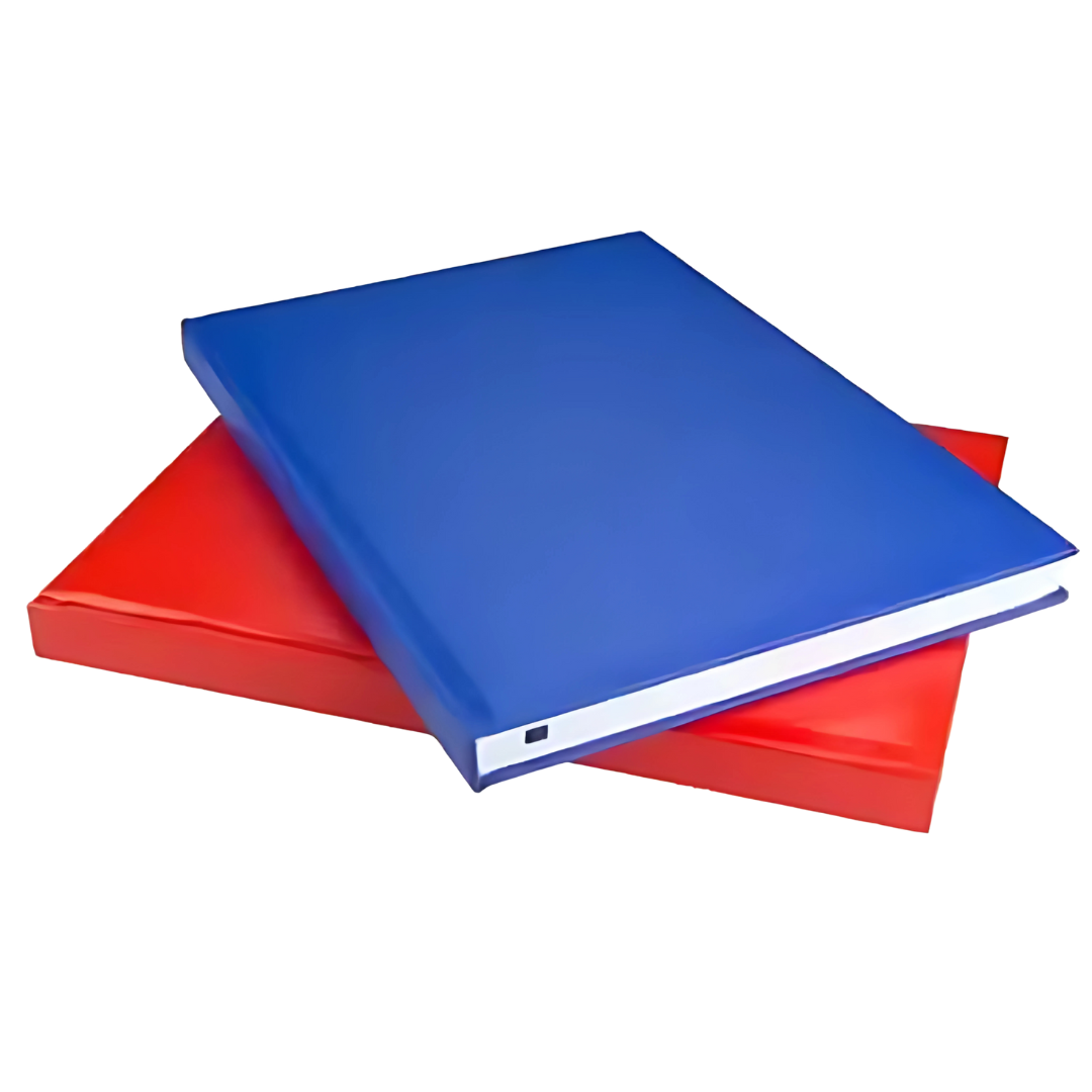 Two closed books, including a Lumina A4 Personalised Diary, stacked on a white background.