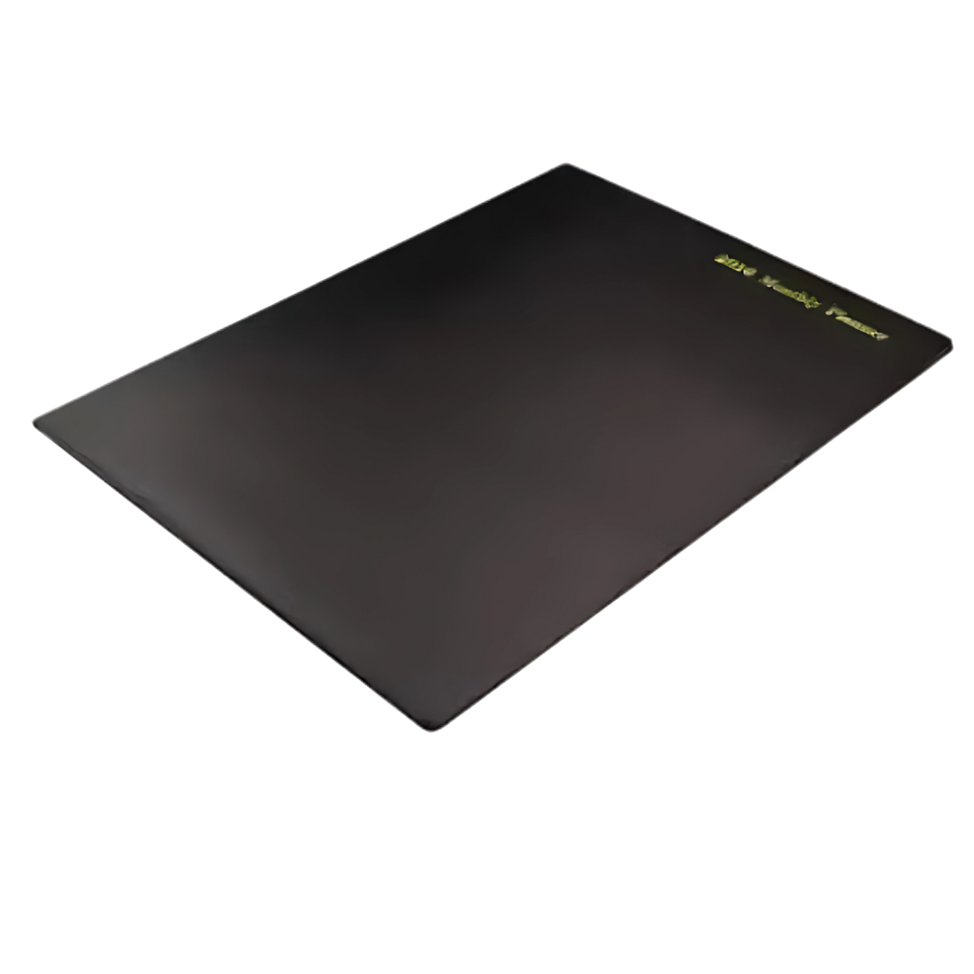 Large black mouse pad with yellow text, designed like a Personalized Calendar Style Diary.