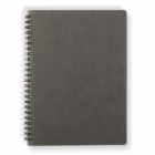 Closed gray University Premium Branded A5 spiral notebook with a plain cover.